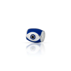 Berloque Passante Olho Grego esmaltado de Prata 925