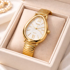 Relógio Bracelete Dourado de Aço