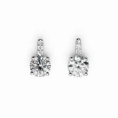 Brinco Ponto de luz 5 mm Moissanite de Prata 925