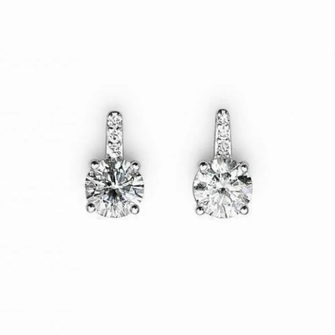 Brinco Ponto de luz 5 mm Moissanite de Prata 925