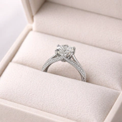 Anel Solitário Regulável Moissanite 11 mm Prata 925 Alto Brilho