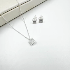 Conjunto Ponto de Luz Prata 925