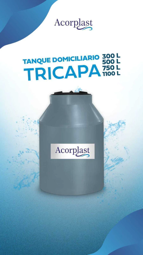 TANQUE TRICAPA 750L GRIS ACORPLAST (USO ELEVADO/CISTERNA) - comprar online