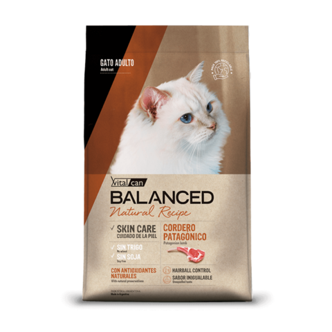 Alimento Vitalcan Balanced Gato Adulto Natural Recipe Cordero