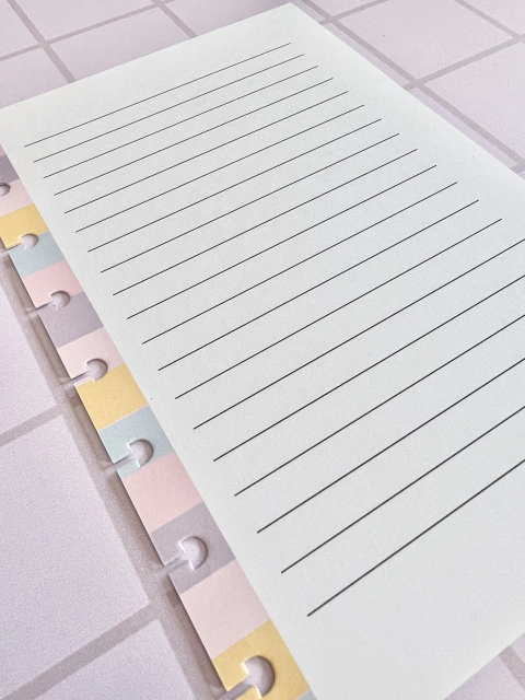 Repuesto hojas rayadas diseño pastel A5
