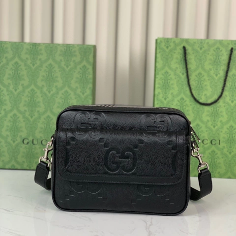 Bolsa Gucci Carteiro Jumbo GG de Couro 23x19x9.5CM