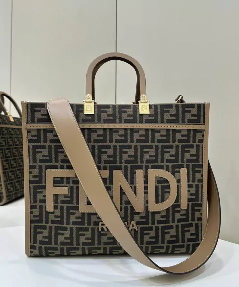 Fendi Sunshine Jacquard Tote Bag 35x17x31CM