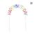 Caketopper Happy Birthday de Arco - Acrílico Blanco con Colores 13cm