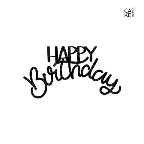 Caketopper "Happy Birthday" en Acrílico - Inspo Curvo CTHBDW02