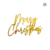 Merry Christmas - CakeTopper Navideño Acrílico Dorado Espejo