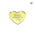 Silueta de Corazón con Grabado "Happy Valentines Day" - Charm o MiniTopper Acrílico Dorado Espejo 5cm