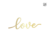 Love - Caketopper Estilo Cursivo Acrílico Dorado Espejo