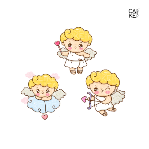 Set 3 Cupidos - Acrílico ADV 3Pzas 6cm