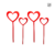 Corazón Silueta - 4 Pzas Acrílico Solido 16cm