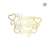 Happy Valentines Day Corazones - Caketopper en CBV Dorado Metálico