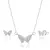 Conjunto colar e brinco borboleta cravejado prata 925
