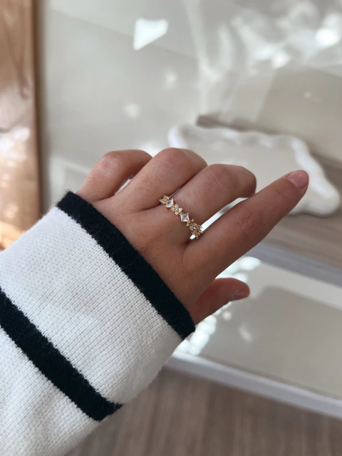 Anillo Xema- Acero Dorado