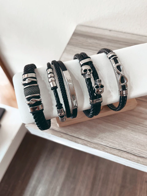 Pulseras Cuero- Hombre