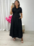 Vestido Midi de botões com cinto Preto 23721 - comprar online