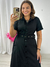 Vestido Midi de botões com cinto Preto 23721 - loja online