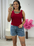 Cropped Canelado com Bojo Vermelho Carmin 92955 - Senhorita Frida