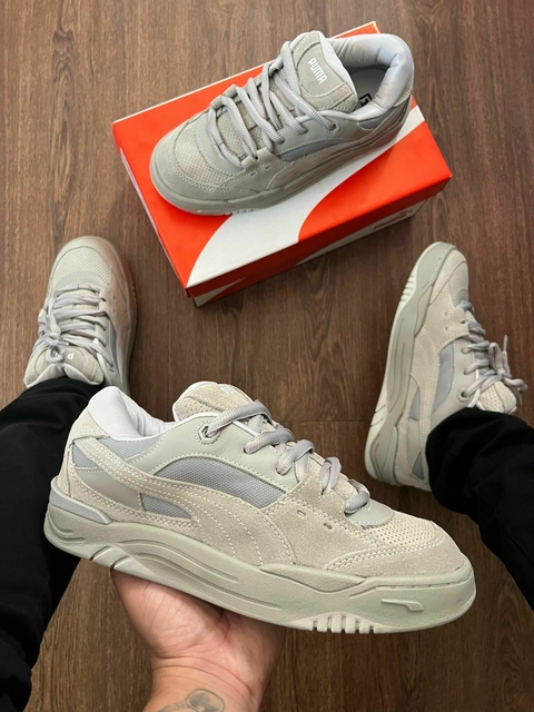 Puma 180 (COURO) - Bege Cinza - comprar online