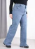 JEANS WIDE LEG TIRO ALTO CELESTE NEVADO ELASTIZADO CALIDAD PREMIUM en internet