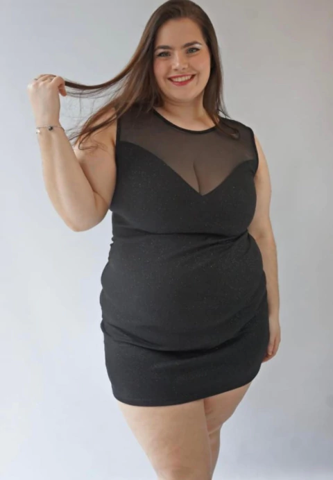 VESTIDO CORTO CREPE CON GLITTER - comprar online