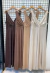 VESTIDO LARGO MICROFIBRA BRILLOSA ESCOTE CRUZADO CON TAJO - comprar online