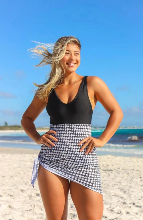 MALLA LILI CON PAREO ESTAMPADO SAMANTA TELA ELASTIZADA CALIDAD PREMIUM - comprar online