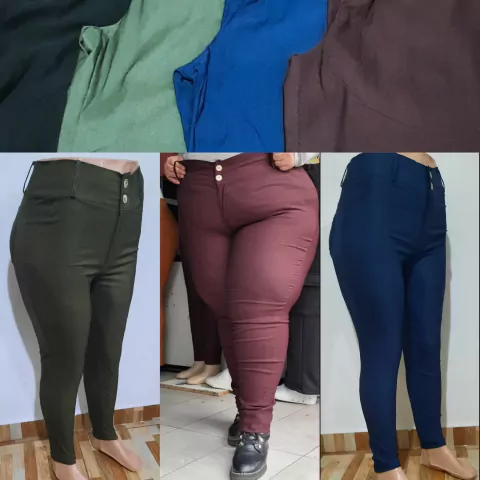 PANTALON DE BENGALINA SUPER ELASTIZADO TIRO ALTO CON BRAGUETA