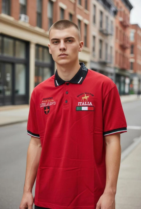 CHOMBA BORDADA "ITALIA" - Talle especial