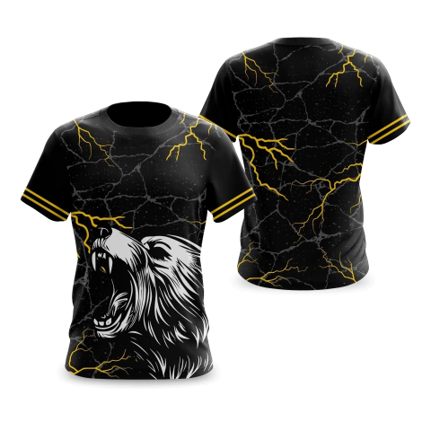 Arte em vetor interclasse urso com raio