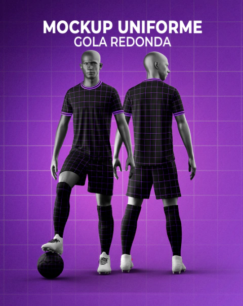 Mockup 3d uniforme gola redonda