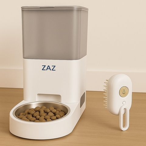 Alimentador De Mascotas Automático Con Wifi + Cepillo Vapor