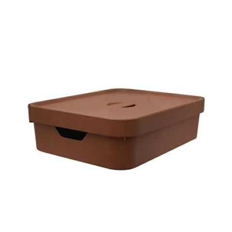 CAIXA ORGANIZADORA G COM TAMPA MARROM