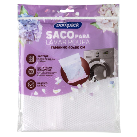 SACO PARA LAVAR ROUPAS BOMPACK 40X50 UN