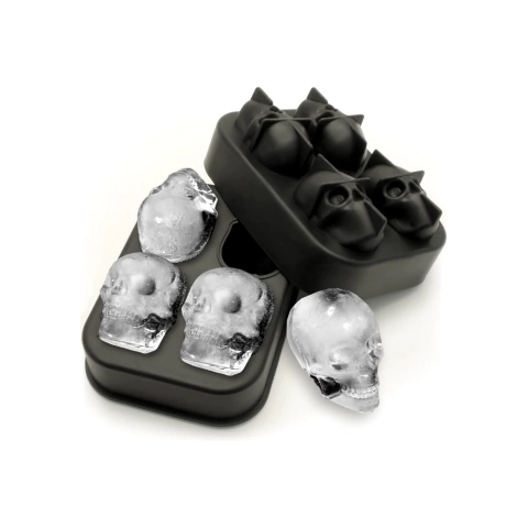 Forma de Gelo de Silicone Caveira Skull 3D