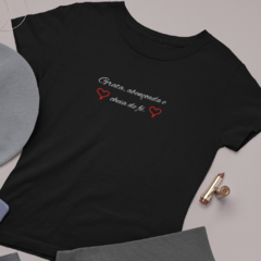 Camiseta Feminina Grata abençoada e cheia de fé - Ressus