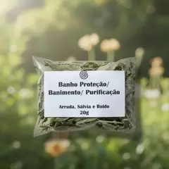 Kit 5 Mix de Ervas - PROTEÇÃO, BANIMENTO e PURIFICAÇÃO 100g - Arruda, Sálvia e Boldo - Banho, Escalda-pés ou Defumação - comprar online