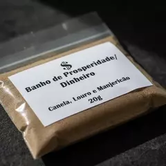 Kit 5 Mix de Ervas - PROSPERIDADE E DINHEIRO - Canela, Louro e Manjericão 100g Banho, Escalda-pés, Defumação - comprar online