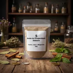 Kit 5 Mix de Ervas - PROSPERIDADE E DINHEIRO - Canela, Louro e Manjericão 100g Banho, Escalda-pés, Defumação - A Bruxa Ta Solta