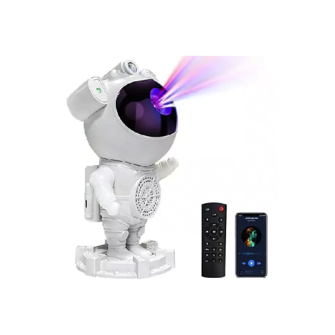 Proyector Astronauta de Galaxia y Luna – Luz Nocturna LED