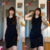 vestido preto triângulos