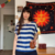 blusa listrada azul e branca