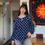 blusa azul de poá