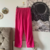 calça rosa de tecido - comprar online