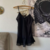 babydoll preto de alcinha - Noventa Brechó - atual e vintage