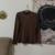 blusa de gola marrom básica - comprar online
