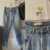 calça de cintura alta gap blue jeans - loja online
